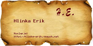 Hlinka Erik névjegykártya